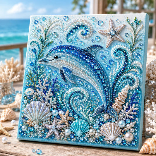 🌊LAST DAY SALE: Only £7.99🌊✨Ocean Theme Pearl Art DIY Kit – Relaxing DIY Craft to Create Stunning Coastal Artwork