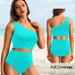 💥Last Day Special Sale 49% OFF🩱One Shoulder High Waisted Bikini Sets Two Piece Swimsuit Tummy Control