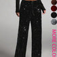 🛍️🍂LAST DAY SALE 70% OFF👍✨Women's Glitter Fashion Adjustable Drawstring Slimming Elastic Waist Straight-Leg Pants