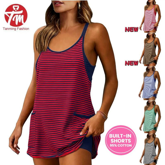 💕2026 Summer Hot Sale 60% OFF💕Women's Sleeveless Mini Summer Dress with Shorts