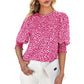⏰💥2026 Hot Sale 49% OFF👚Women's Crewneck Smocked Puff Sleeve Floral Print Blouse