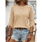 💖2026 Autumn’s Sale 70% OFF✨🍂Women's Three Quarter Length Sleeve Knitwear Crewneck Oversized Sweater Knit Top