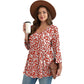 💥2026 Hot Sale 49% OFF👚Women's V Neck Babydoll 3/4 Sleeve Patchwork Print Top