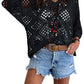 👍2026 Summer Hot Sale 50% OFF💥Women's Hollow Out V Neck Jumper Drop Shoulder Crochet Knit Top