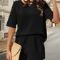 🔥Summer Hot Sale 49% OFF🔥Waffle-Knit Half Sleeve Top and Shorts Set
