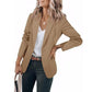 ⏳LAST DAY SALE 70% OFF✨🍂 Women's Casual Blazer Fitted Long Sleeve Work Office Suit Jacket with Flap Pockets