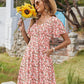👗2026 Summer Hot Sale 50% OFF✨Women's Swing Floral Ruffle Short Sleeve A-line Shift Dress with Pockets🌸