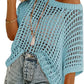 💥This Week's Special Price-49% OFF💥Womens Summer Scoop Neck Short Sleeve Sweater Casual Crochet Hollow Out Knit Top