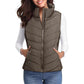 💖HOT SALE 50% OFF✨️Womens Sleeveless Zip Up Outerwear Stand Collar Quilted Puffer Vest💗