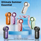 🌀BUY 2 GET 1 FREE This Summer!!!💨Mini Handheld Fan with LED Display –👍5-Speed Turbo Pocket size Fan.✨USB Rechargeable, High-Speed Cooling for Travel & Makeup. Perfect  Gift.  Portable Refrigeration