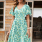 👗2026 Summer Hot Sale 50% OFF✨Women's Swing Floral Ruffle Short Sleeve A-line Shift Dress with Pockets🌸