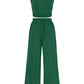 🔥2026 Hot Sale 70% OFF👚Women's Sleeveless Cropped Top Elastic Waist Wide Leg Pants 2 Piece Set