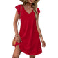 ⏰2026 Hot Sale 50% OFF💃Women's Summer Ruffle Sleeve V Neck Loose Swing Dress with Pockets