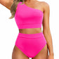💥Last Day Special Sale 49% OFF🩱One Shoulder High Waisted Bikini Sets Two Piece Swimsuit Tummy Control