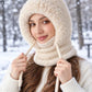 Women's Winter Balaclava – 4-in-1 Knit Hat, Scarf, Face Cover & Ear Warmer