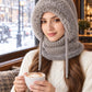Women's Winter Balaclava – 4-in-1 Knit Hat, Scarf, Face Cover & Ear Warmer