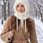 Women's Winter Balaclava – 4-in-1 Knit Hat, Scarf, Face Cover & Ear Warmer