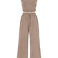 🔥2026 Hot Sale 70% OFF👚Women's Sleeveless Cropped Top Elastic Waist Wide Leg Pants 2 Piece Set