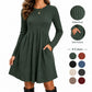 ⏳💖2026 Hot Sale 70% OFF✨🍂Flattering Shape, Effortless Style | Women's Ribbed-Knit A-Line Midi Dress