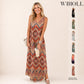 🎉Last Day Promotion 50% OFF💃2026 Summer Boho Print V Neck Maxi Dress with Pockets