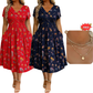 💃Summer Hot Sale 70% OFF🌿⏳Women's V-Neck Floral Print Dress with Twist Waist