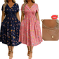 💃Summer Hot Sale 70% OFF🌿⏳Women's V-Neck Floral Print Dress with Twist Waist