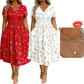 💃Summer Hot Sale 70% OFF🌿⏳Women's V-Neck Floral Print Dress with Twist Waist