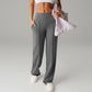 💗LAST DAY SPECIAL SALE 50% OFF👖Women's Plain Loose Wide Leg High Waist Sporty Straight Leg Pants with Pockets✨-Comfortable Daily Wear