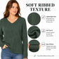 💖LAST DAY SALE 50% OFF✨Women's Casual Long Sleeve V-Neck Knit Tunic Top