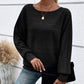🌹Autumn Sale-50% Off🌹Solid Round-Neck Striped Top with Long Sleeves