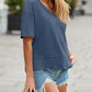 💥2026 Hot Sale 49% OFF👚Women's V Neck T Shirts Casual Short Sleeve Flowy Tops Loose Fit Basic Tees -👍Premium Blend Fabric Flattering V Neckline