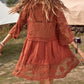💗LAST DAY SALE 60% OFF⚡50K+ SOLD💕Boho Lace Beach Cover-Up Dress – V-Neck Sheer Swim Cover