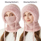 Women's Winter Balaclava – 4-in-1 Knit Hat, Scarf, Face Cover & Ear Warmer