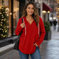 💖2026 Autumn’s Sale 70% OFF✨🍂Easy Everyday Comfort | Women's Plaid Hooded Drawstring V-Neck Shirt