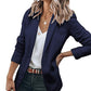 ⏳LAST DAY SALE 70% OFF✨🍂 Women's Casual Blazer Fitted Long Sleeve Work Office Suit Jacket with Flap Pockets