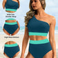 💥Last Day Special Sale 49% OFF🩱One Shoulder High Waisted Bikini Sets Two Piece Swimsuit Tummy Control