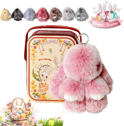 🎁Easter Best Gift  70% Off💥🐰Easter Cute Bunny Plush Keychain - Iron Box Gift Option, 🎁Easter Sweet Surprise