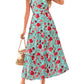 🏖️Early Summer Sale-50% Off🌷Women's Boho Print V Neck Ruffle Maxi Dress