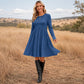 ⏳💖2026 Hot Sale 70% OFF✨🍂Flattering Shape, Effortless Style | Women's Ribbed-Knit A-Line Midi Dress