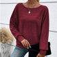 🌹Autumn Sale-50% Off🌹Solid Round-Neck Striped Top with Long Sleeves