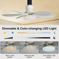 ⏳LAST DAY SALE ONLY £15.99!!❄️❄️40W LED Ceiling Fan Light 20.5in with Remote Control - E27 & B22 Adapter | Quiet Fan Light for Bedroom, Kitchen, Garage😴