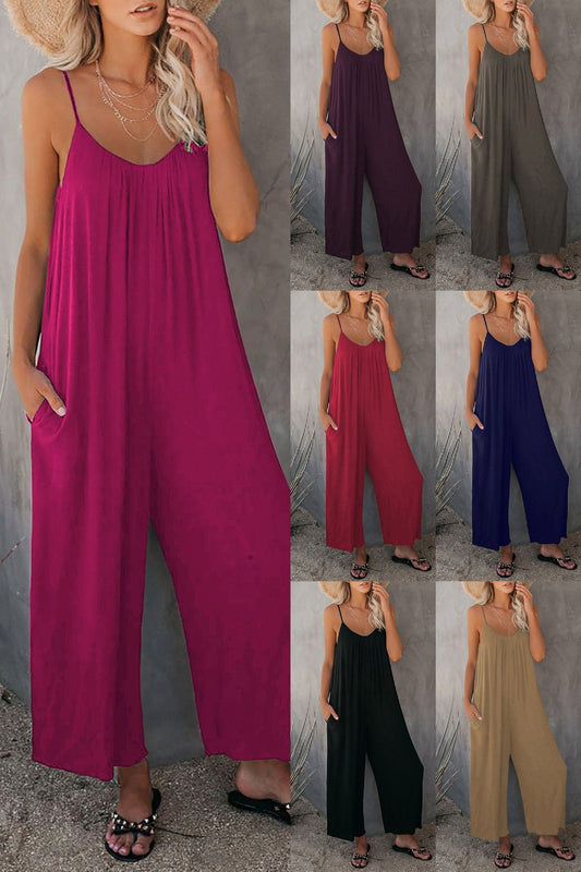 ⏰Clearance Sale-49% OFF🌹Loose Sleeveless Strap Stretchy Jumpsuit