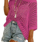 💥This Week's Special Price-49% OFF💥Womens Summer Scoop Neck Short Sleeve Sweater Casual Crochet Hollow Out Knit Top