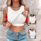 💥LAST DAY SALE 50% OFF🍃💖Round Neck Built-in Bra Ribbed Tank Top