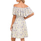 🌈2026 Summer Hot Sale 50% OFF!✨Women's Off the Shoulder Mini Dress - 🌸Floral Print, Casual Style, Summer Wear