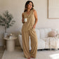 🏖️Summer Hot Sale 50% OFF💃Elegant Women's Halter V-Neck Sleeveless Top & Wide Leg Pants 2 Piece Set