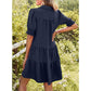 🔥2026 Summer Hot Sale 49% OFF🌈Women’s Lapel Collared V Neck Mid Sleeved Pleated Dress
