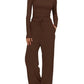 🔥LAST DAY 50% OFF👚2025 Women's Fall Outfits Long Sleeve Wide Leg Lounge Set💕