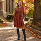 ⏳💖2026 Hot Sale 70% OFF✨🍂Flattering Shape, Effortless Style | Women's Ribbed-Knit A-Line Midi Dress