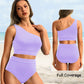 💥Last Day Special Sale 49% OFF🩱One Shoulder High Waisted Bikini Sets Two Piece Swimsuit Tummy Control